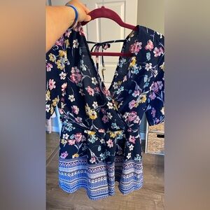 Blue rain romper